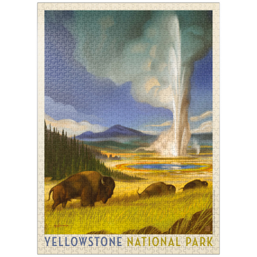 puzzleplate Yellowstone National Park: Wonderland, Vintage Poster 1000 Jigsaw Puzzle
