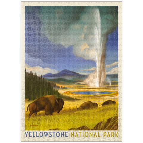 puzzleplate Yellowstone National Park: Wonderland, Vintage Poster 1000 Jigsaw Puzzle
