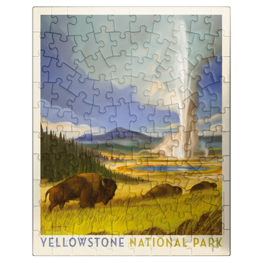 puzzleplate Yellowstone National Park: Wonderland, Vintage Poster 100 Jigsaw Puzzle