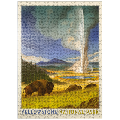 puzzleplate Yellowstone National Park: Wonderland, Vintage Poster 500 Jigsaw Puzzle