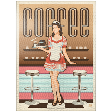 puzzleplate Coffee: Classic American Diner, Vintage Poster 1000 Jigsaw Puzzle