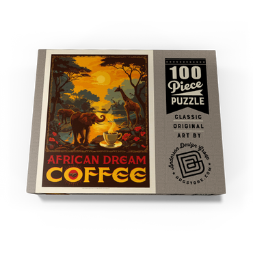 African Dream Coffee, Vintage Poster 100 Jigsaw Puzzle box view3