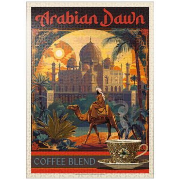 puzzleplate Arabian Dawn Coffee Blend, Vintage Poster 1000 Jigsaw Puzzle