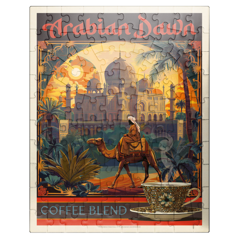 puzzleplate Arabian Dawn Coffee Blend, Vintage Poster 100 Jigsaw Puzzle