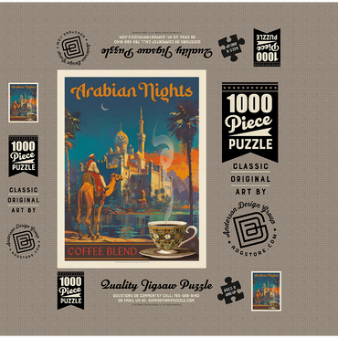 Arabian Nights Coffee Blend, Vintage Poster 1000 Jigsaw Puzzle box 3D Modell