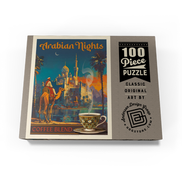 Arabian Nights Coffee Blend, Vintage Poster 100 Jigsaw Puzzle box view3