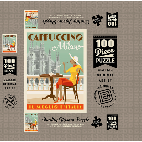 Cappuccino di Milano, Vintage Poster 100 Jigsaw Puzzle box 3D Modell