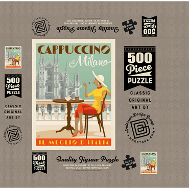 Cappuccino di Milano, Vintage Poster 500 Jigsaw Puzzle box 3D Modell