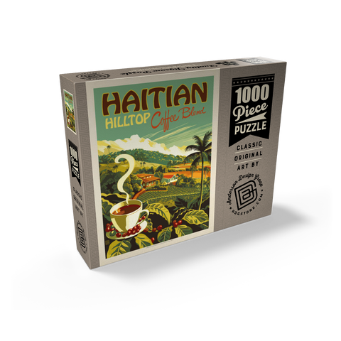 Haitian Hilltop Coffee, Vintage Poster 1000 Jigsaw Puzzle box view2