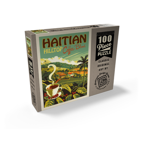 Haitian Hilltop Coffee, Vintage Poster 100 Jigsaw Puzzle box view2