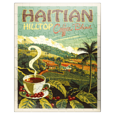 puzzleplate Haitian Hilltop Coffee, Vintage Poster 100 Jigsaw Puzzle