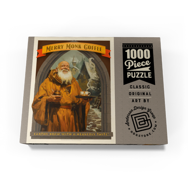 Merry Monk Coffee, Vintage Poster 1000 Jigsaw Puzzle box view3