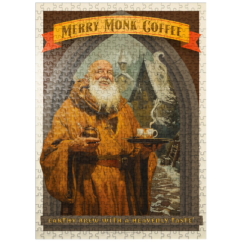 puzzleplate Merry Monk Coffee, Vintage Poster 500 Jigsaw Puzzle