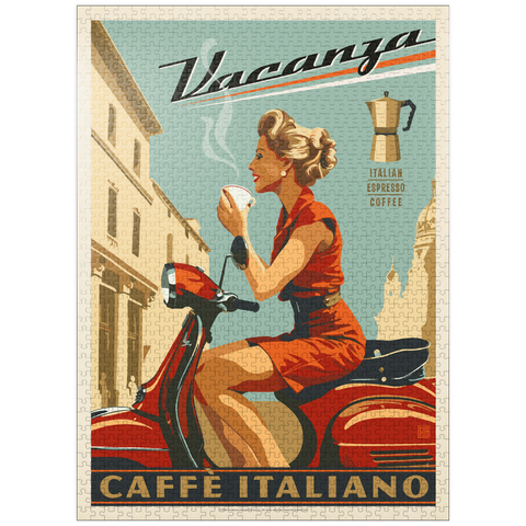 puzzleplate Vacanza Italiana Coffee, Vintage Poster 1000 Jigsaw Puzzle