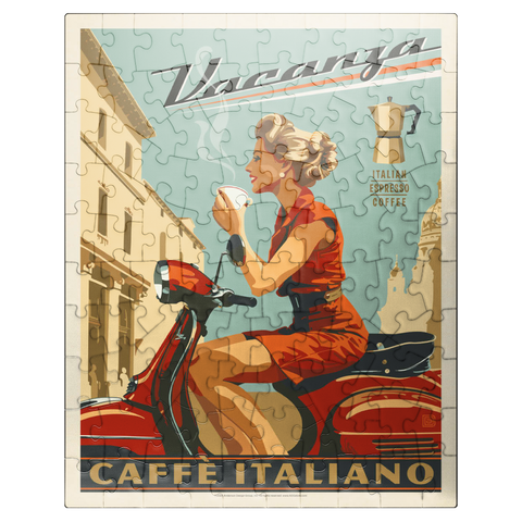 puzzleplate Vacanza Italiana Coffee, Vintage Poster 100 Jigsaw Puzzle