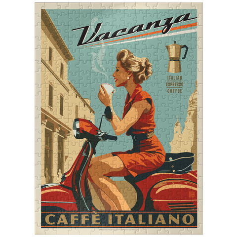 puzzleplate Vacanza Italiana Coffee, Vintage Poster 300 Jigsaw Puzzle