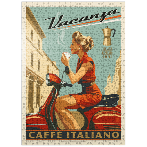 puzzleplate Vacanza Italiana Coffee, Vintage Poster 500 Jigsaw Puzzle