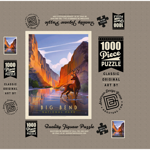 Big Bend National Park: Made In The Shade, Vintage Poster 1000 Jigsaw Puzzle box 3D Modell