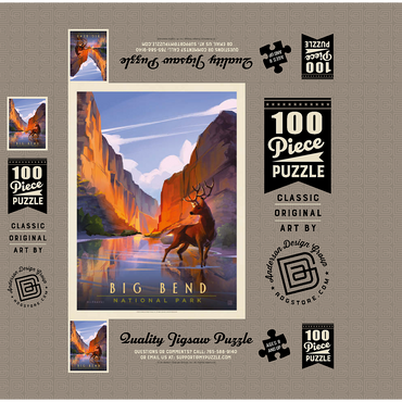 Big Bend National Park: Made In The Shade, Vintage Poster 100 Jigsaw Puzzle box 3D Modell