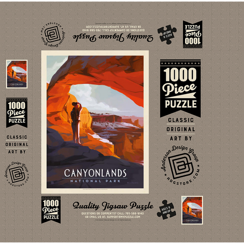 Canyonlands: Under Mesa Arch, Vintage Poster 1000 Jigsaw Puzzle box 3D Modell