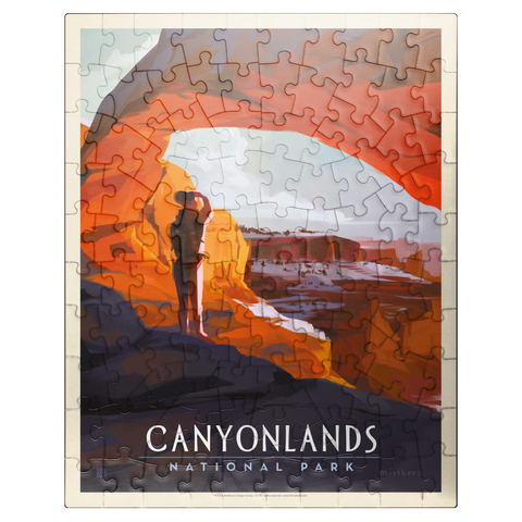 puzzleplate Canyonlands: Under Mesa Arch, Vintage Poster 100 Jigsaw Puzzle