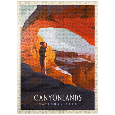 puzzleplate Canyonlands: Under Mesa Arch, Vintage Poster 500 Jigsaw Puzzle