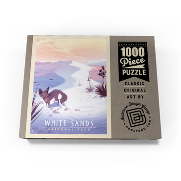 White Sands National Park: Kit Fox, Vintage Poster 1000 Jigsaw Puzzle box view3