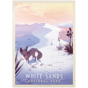 puzzleplate White Sands National Park: Kit Fox, Vintage Poster 1000 Jigsaw Puzzle