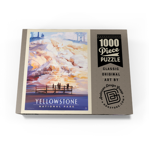 Yellowstone National Park: Mammoth Hot Springs Terraces, Vintage Poster 1000 Jigsaw Puzzle box view3