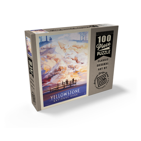 Yellowstone National Park: Mammoth Hot Springs Terraces, Vintage Poster 100 Jigsaw Puzzle box view2