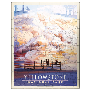 puzzleplate Yellowstone National Park: Mammoth Hot Springs Terraces, Vintage Poster 100 Jigsaw Puzzle