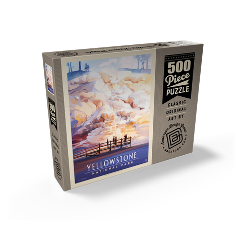 Yellowstone National Park: Mammoth Hot Springs Terraces, Vintage Poster 500 Jigsaw Puzzle box view2
