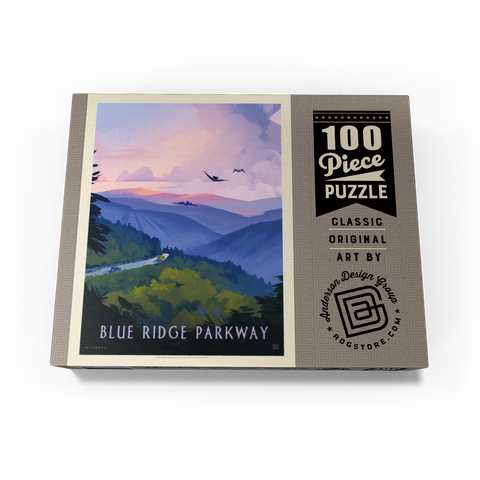 Blue Ridge Parkway: Bird's Eye View, Vintage Poster 100 Jigsaw Puzzle box view3