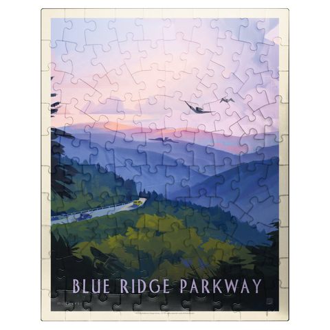 puzzleplate Blue Ridge Parkway: Bird's Eye View, Vintage Poster 100 Jigsaw Puzzle