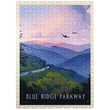 puzzleplate Blue Ridge Parkway: Bird's Eye View, Vintage Poster 500 Jigsaw Puzzle