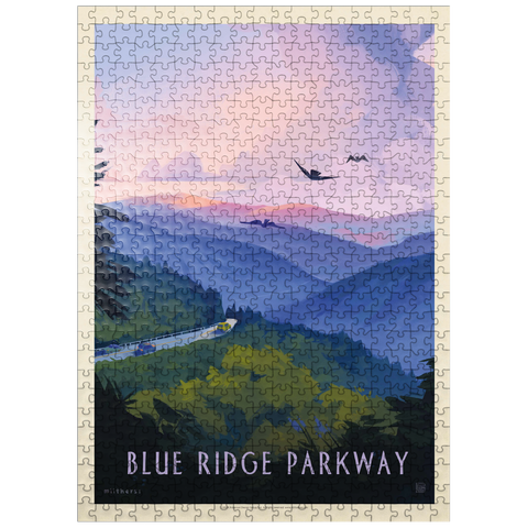 puzzleplate Blue Ridge Parkway: Bird's Eye View, Vintage Poster 500 Jigsaw Puzzle