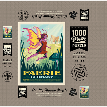 Mythical Creatures: Faerie (Germany), Vintage Poster 1000 Jigsaw Puzzle box 3D Modell