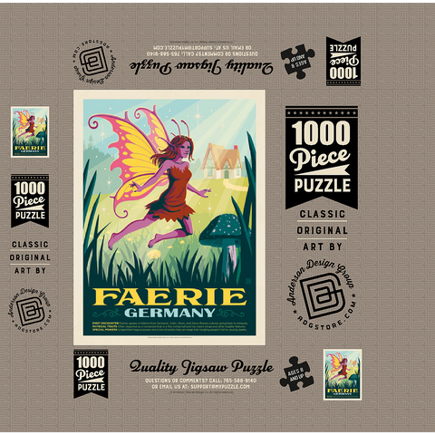 Mythical Creatures: Faerie (Germany), Vintage Poster 1000 Jigsaw Puzzle box 3D Modell