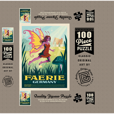 Mythical Creatures: Faerie (Germany), Vintage Poster 100 Jigsaw Puzzle box 3D Modell