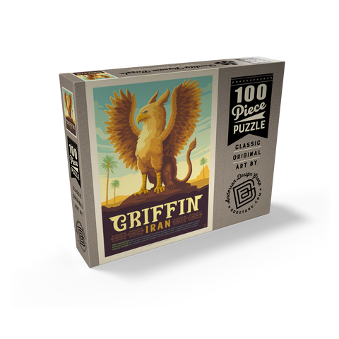 Mythical Creatures: Griffin (Iran), Vintage Poster 100 Jigsaw Puzzle box view2