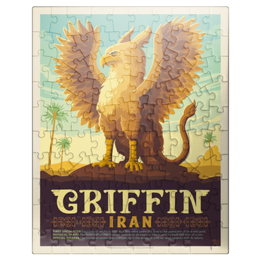 puzzleplate Mythical Creatures: Griffin (Iran), Vintage Poster 100 Jigsaw Puzzle