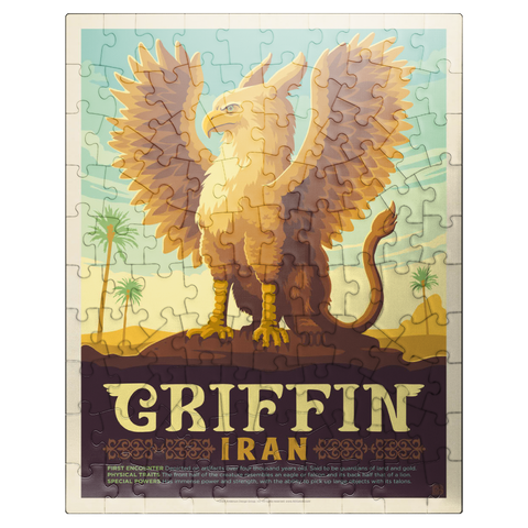 puzzleplate Mythical Creatures: Griffin (Iran), Vintage Poster 100 Jigsaw Puzzle