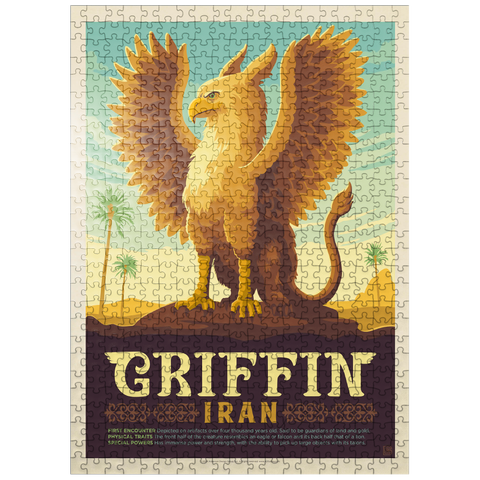 puzzleplate Mythical Creatures: Griffin (Iran), Vintage Poster 500 Jigsaw Puzzle