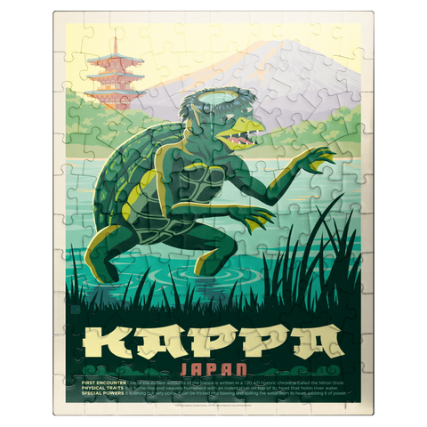 puzzleplate Mythical Creatures: Kappa (Japan), Vintage Poster 100 Jigsaw Puzzle