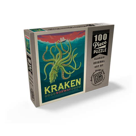 Mythical Creatures: Kraken (Norway), Vintage Poster 100 Jigsaw Puzzle box view2