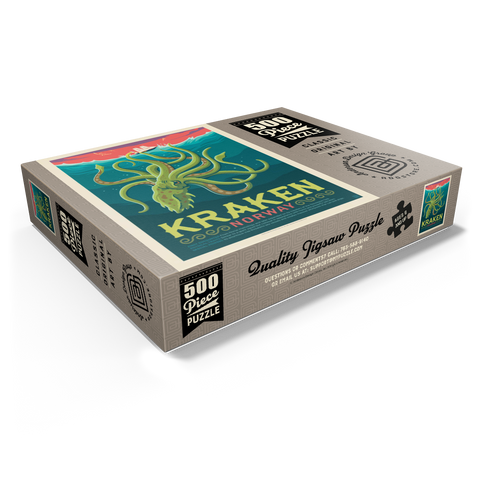 Mythical Creatures: Kraken (Norway), Vintage Poster 500 Jigsaw Puzzle box view1