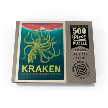 Mythical Creatures: Kraken (Norway), Vintage Poster 500 Jigsaw Puzzle box view3