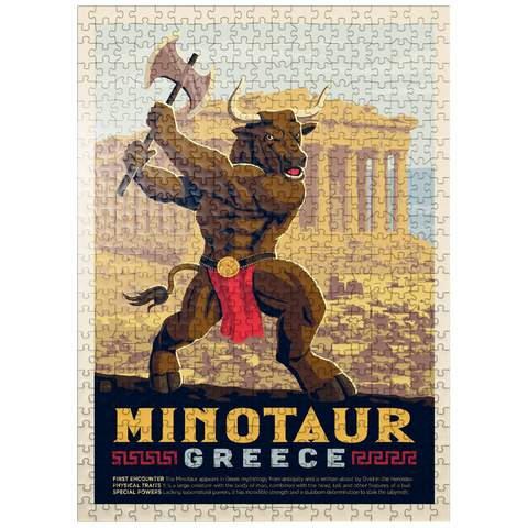 puzzleplate Mythical Creatures: Minotaur (Greece), Vintage Poster 500 Jigsaw Puzzle