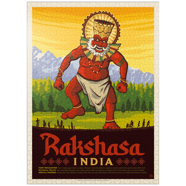 puzzleplate Mythical Creatures: Rakshasa (India), Vintage Poster 1000 Jigsaw Puzzle