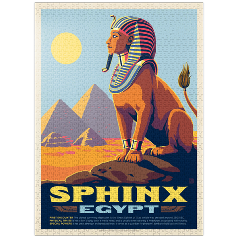 puzzleplate Mythical Creatures: Sphinx (Egypt), Vintage Poster 1000 Jigsaw Puzzle